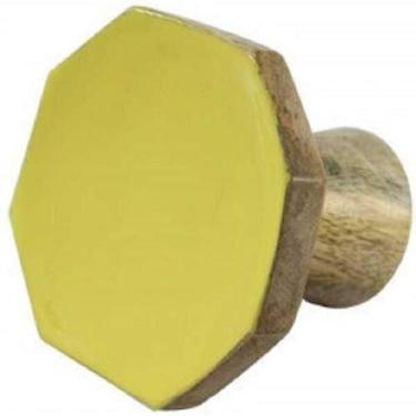 Imagem de Cabide De Madeira Octogonal Amarelo - Monalisa