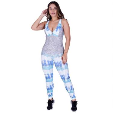 Imagem de Macacão Fitness Feminino Decote Com Bojo Tiras Costas Fator UV50+ Orbis-Feminino