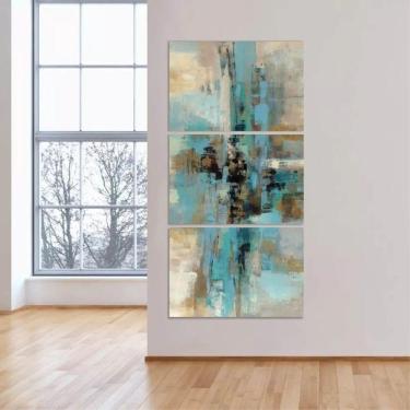 Imagem de Quadro Buda Para Sala Quarto Hall 120x60 Mosaico 3 Peças