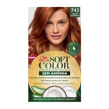 Imagem de Tintura Soft Color Sem Amônia Louro Acobreado 743 Kit