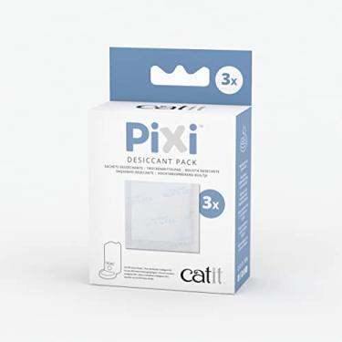 Imagem de Catit PIXI Almofadas dessecantes de substituição para alimentador inteligente para dispensador automático de comida de gato, pacote com 3, branco