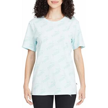 Imagem de PUMA Womens Boyfriend Logo Tee Shirt (Blue, X-Large)