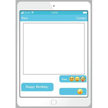 Imagem de Moldura para cabine de fotos, telefone Happy Birthday Party Photo Booth Selfie Picture Frame (azul)