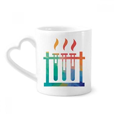 Imagem de Diferentes temperaturas tubo de ensaio química caneca café cerâmica copo de coração de vidro