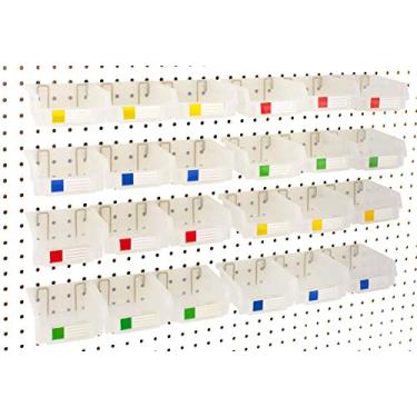 Imagem de Right Arrange Caixas para quadro de pegadores – Pacote com 24 transparentes – Ganchos para qualquer placa de pinos – Organiza ferragens, acessórios, acessórios, bancada de trabalho, armazenamento de