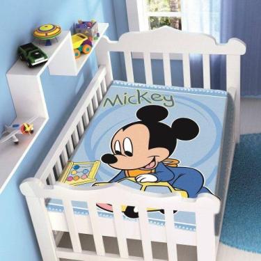 Imagem de Cobertor Infantil Mickey Carrinho Disney Jolitex Bebê Berço