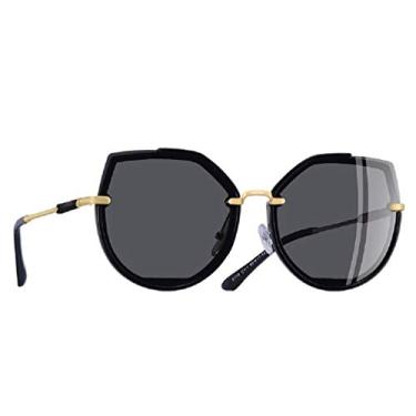 Imagem de Óculos Aofly A115 design da marca 2019 moda polarizada óculos de sol feminino vintage olho de gato óculos femininos máscaras uv400 a115 (Preto)