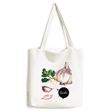 Imagem de Allic Vegetable Tasty Healthy Watercolor Tote Canvas Bag Sacola de compras casual