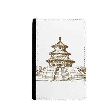 Imagem de China Temple of Heaven Sketch Porta-passaporte Notecase Burse carteira carteira porta-cartões