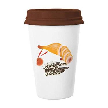 Imagem de Caneca tradicional de galinha hainanesa de Singapura para copo de cerâmica de vidro para beber café
