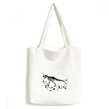Imagem de Bolsa de lona média Dinosaur Bone Bones, bolsa de compras casual