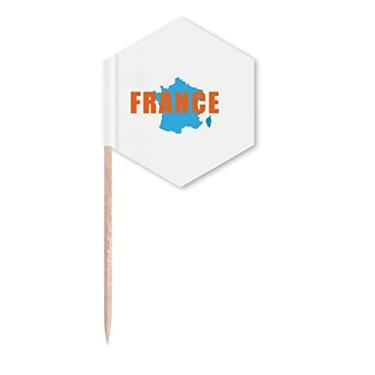 Imagem de Mapa europeia Torre França bandeiras palitos cupcakes festa celebração