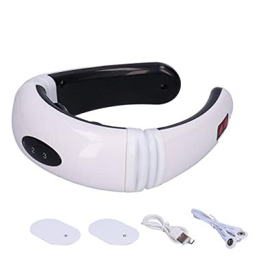 Imagem de Massageador cervical, 6 modos de massagem, ajuste livre, USB, massageador de pescoço, temporizador automático, indicador de modo LED para alívio da dor nas costas para alívio da dor no pescoço