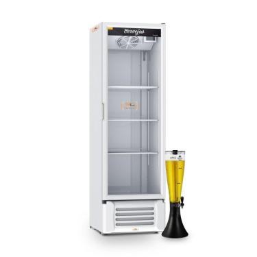 Imagem de Cervejeira Expositora Porta de Vidro 400L VCC400V Branca 127V Refrimate Com Chopeira 3,5L