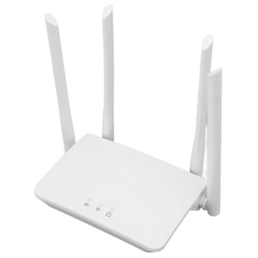 Imagem de Roteador 4G LTE, 4 Antenas de Alta Velocidade Roteador de Ponto de Acesso Wi-Fi Móvel Seguro de 300 Mbps Com Slot para Cartão SIM para Casa (Plugue UE)