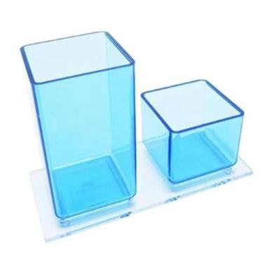 Imagem de Porta Lapis / Clips Acrilico Azul Clear Acrimet