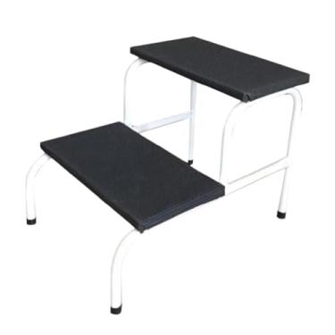 Imagem de Escadinha Hospitalar Para Maca 2 Degraus Esmaltada Piso em MDF Com Antiderrapante