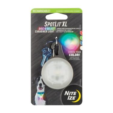 Imagem de Nite Ize SpotLit XL Mosquetão recarregável – Clipe de chaveiro mosquetão com luz LED – Clipe de luz que muda de cor para coleiras ou chaves – Disc-O Select
