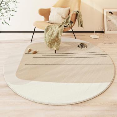 Imagem de Tapetes abstratos para sala de estar, quarto, decoração, redondo, pelúcia, cadeira, antiderrapante, grande área, 7,160x160cm