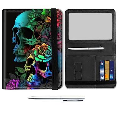 Imagem de Combo porta-passaporte e cartão de vacina, carteira de viagem de couro, porta-passaporte, capa com compartimento para cartão de vacinação CDC, protetor organizador de documentos de viagem para homens