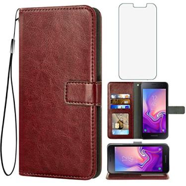 Imagem de Asuwish Compatível com Samsung Galaxy J2 Pure J2 Core J 2 Dash 2J Shine capa carteira de vidro temperado protetor de tela flip capa porta-cartão capas de telefone para J2Core J2Dash J2Pure J2Shine