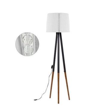 Imagem de Luminária De Chão Decoração De Luxo Tripé Madeira - Jac Decor, Bivolt