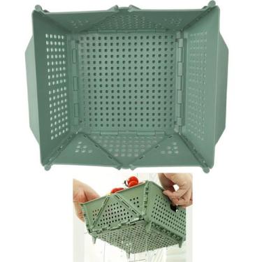 Imagem de Cesta Secar Frutas Verduras Vegetais Alimentos Dobravel Fruteira Organ