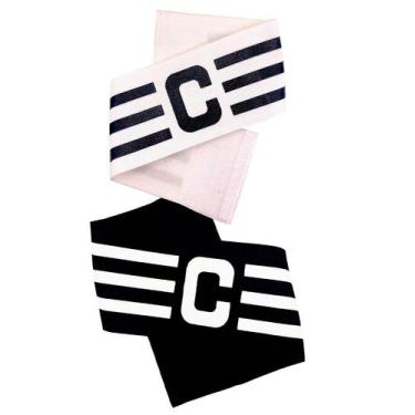 Imagem de Braçadeira Faixa de Capitão Preta e Branca Alvinegra 2 Unidades - Esti