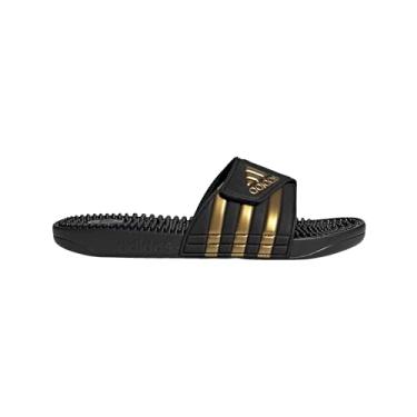 Imagem de adidas Sandália antiderrapante unissex Adissage, preta/dourada metálica/preta, 46, Pret...