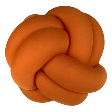 Imagem de Almofada Decorativa Nó Escandinavo Malha Gel Poliéster 35X35 - Laranja
