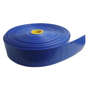 Imagem de Rolo de 2 Metros de Mangueira Flat Azul Achatada 3 Polegadas Irrigação