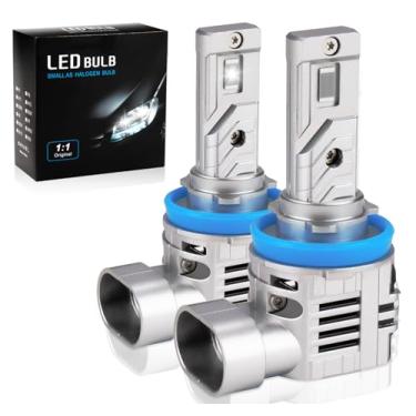 Imagem de Lâmpadas de farol LED H11/H9/H8, substituição de halogênio de lâmpada atualizada 2025, farol de neblina tamanho 1:1, iluminação branca 6500K com ventilador de resfriamento para lâmpada automotiva H11