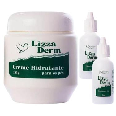 Imagem de Kit Cuidados para os pés: Creme Hidratante Lizza Derm + 2 Loção Lizza 