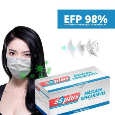 Imagem de Máscara Descartável de Proteção Facial Tripla - SS Plus