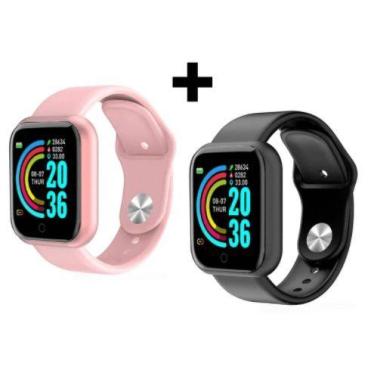 Imagem de 2 Relógios Smartwatch D20 Casal Original Envio Já - Alzza