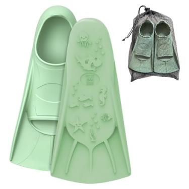 Imagem de Barbatanas de natação Comfecto para crianças e adultos, nadadeiras de borracha termoplástica para natação e mergulho esportes aquáticos, Azul, X-Small