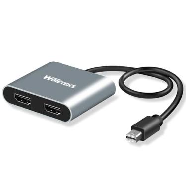 Imagem de Woieyeks Adaptador de cabo divisor mini DisplayPort 4K @60Hz para dois monitores estendidos. Suporta modo estendido e espelhado, compatível com desktop, laptop, NVIDIA, placa de vídeo AMD