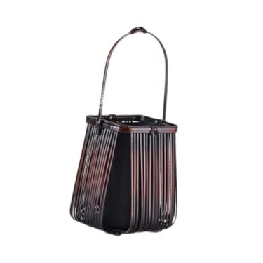 Imagem de Fenteer Vaso de bambu para plantas, decoração para casa, presente de inauguração, flores decorativas, banheira, arranjo de flores, vaso para mesa de jantar em, 10cmx10cmx26cm