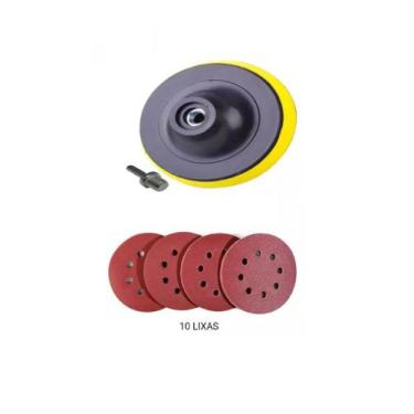 Imagem de Suporte com tiras autocolantes 125mm Esmerilhadeira Lixadeira 10 Lixas