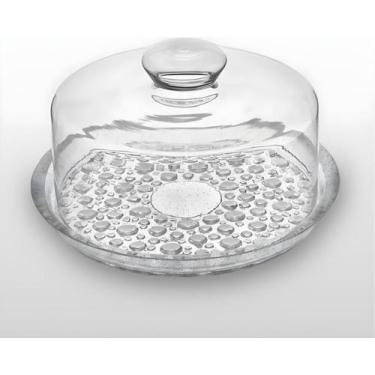 Imagem de Queijeira Porta Queijo Vidro Tampa 21x16cm - VITAZZA