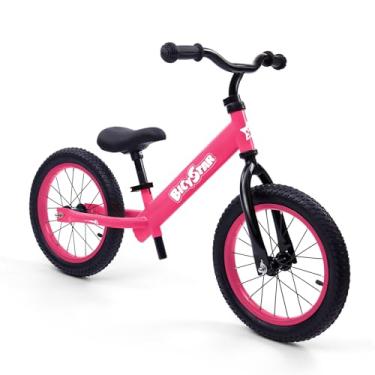 Imagem de Bicicleta de equilíbrio de 35 cm para crianças de 3 a 6 anos, sem pedais, pneus de borracha pneumática, altura ajustável, bicicleta sem pedal, para meninos, meninas, rosa