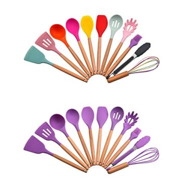 Imagem de Conjunto completo de utensílios de cozinha de silicone, panelas coloridas para entusiastas de culinária doméstica ()