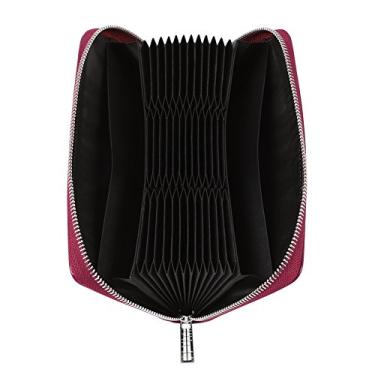 Imagem de Carteira feminina com 36 compartimentos para cartão com bloqueio de RFID, grande, longa, com zíper, organizadora, acordeão, Roxo, One Size, Carteira RFID