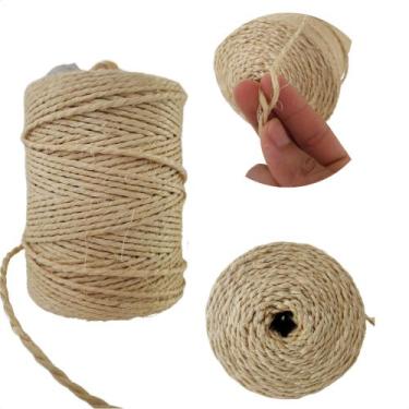 Imagem de Fios Sisal 3mm Corda Natural 500/2 250 Metros Decoração - Sisal Nordes