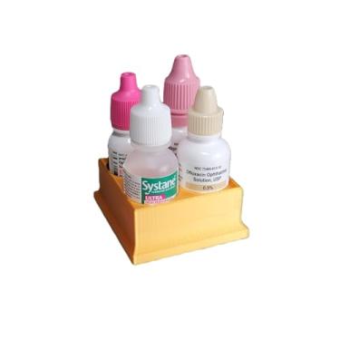 Imagem de Znet3D Organizador e armazenamento de frascos de colírio – Suporte de 4 compartimentos (ouro)