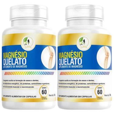 Imagem de KIT C/2 Magnesio Quelato 500mg 60cps Puro Concentrado Fits - Fits Life