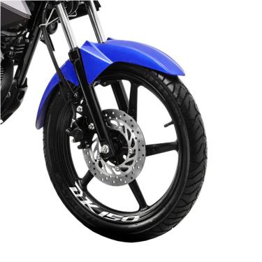 Imagem de Kit 4 Adesivo Premium Roda Moto Dk 150 Cor Branco