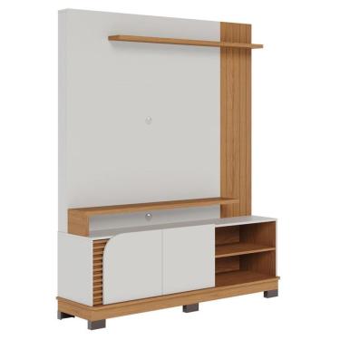 Imagem de Estante Home Theater Jurerê 1.5 Off White Matte Freijó - Colibri