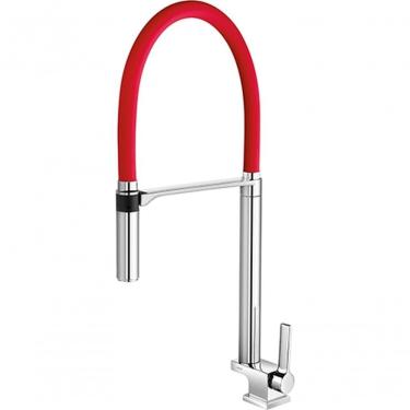 Imagem de Torneira Docolspice De Cozinha Mesa Bica Alta Cromado-vermelho Docol