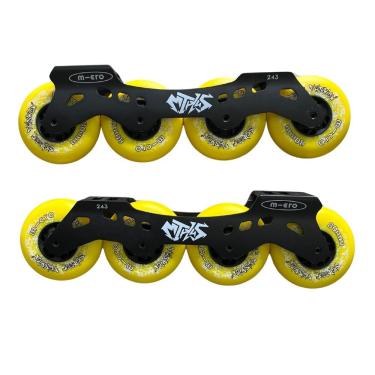 Imagem de Base Para Patins Micro Amarelo 8 Rodas 16 Rolamentos Jogo